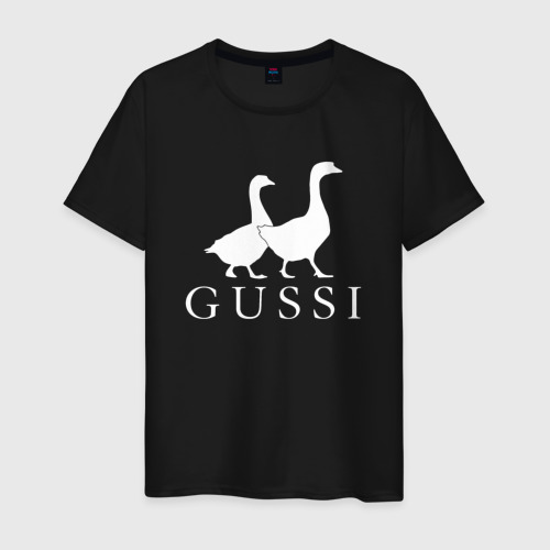 Мужская футболка хлопок Gussi goose, цвет черный