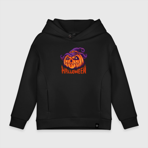 Детское худи Oversize хлопок Halloween праздник, цвет черный