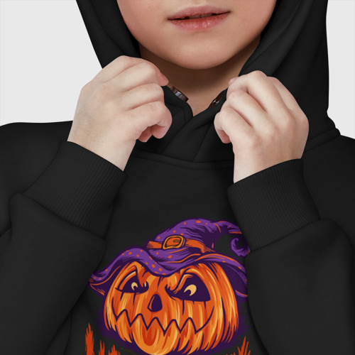 Детское худи Oversize хлопок Halloween праздник, цвет черный - фото 7