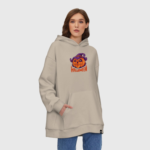 Худи SuperOversize хлопок Halloween праздник, цвет миндальный - фото 4