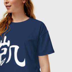 Женская футболка хлопок Oversize Победа иероглиф - фото 2