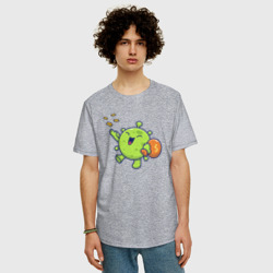 Мужская футболка хлопок Oversize Вирус с мешком денег - фото 2
