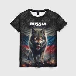 Женская футболка 3D Russian wolf