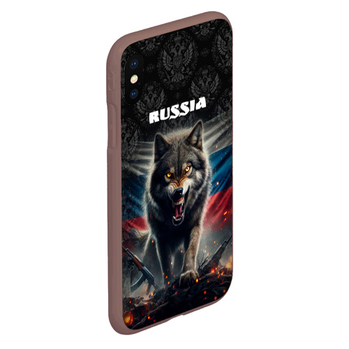 Чехол для iPhone XS Max матовый Russian wolf, цвет коричневый - фото 3