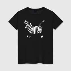 Зебра минимализм – Женская футболка хлопок с принтом купить со скидкой в -20%