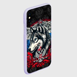 Чехол для iPhone XS Max матовый Русский волк и герб   России - фото 2