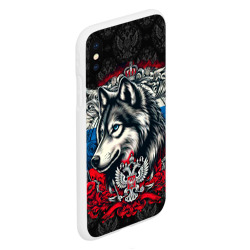 Чехол для iPhone XS Max матовый Русский волк и герб   России - фото 2