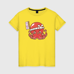 Осьминог кулинар – Женская футболка хлопок с принтом купить со скидкой в -20%