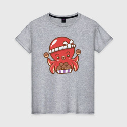 Octopus cook – Женская футболка хлопок с принтом купить со скидкой в -20%