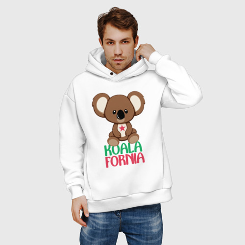 Мужское худи Oversize хлопок Koalafornia, цвет белый - фото 3