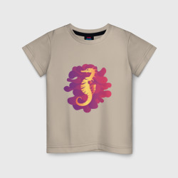 Яркий морской конёк – Детская футболка хлопок с принтом купить со скидкой в -20%