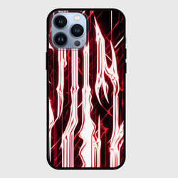 Красные неоновые полосы на чёрном фоне – Чехол для iPhone 13 Pro Max с принтом купить