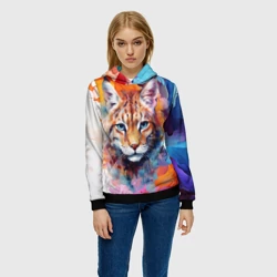 Женская толстовка 3D Живописная рысь - фото 2