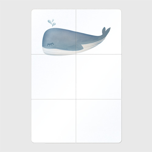Магнитный плакат 2Х3 Акварельный милый кит в пастельных тонах
