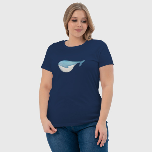 Женская футболка хлопок с принтом Морской обитатель кит, фото #4