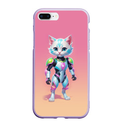 Чехол для iPhone 7Plus/8 Plus матовый Funny kitten - cyberpunk