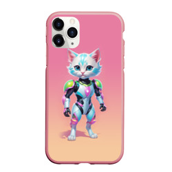 Чехол для iPhone 11 Pro Max матовый Funny kitten - cyberpunk