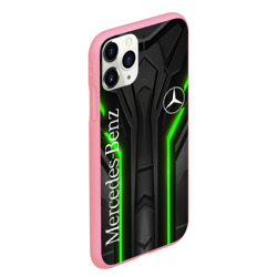 Чехол для iPhone 11 Pro Max матовый Мерседес неон геометрия  - фото 2