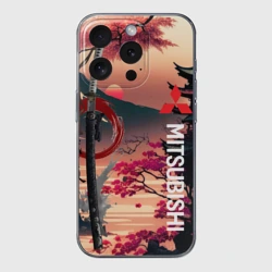 Чехол для iPhone 15 Pro силиконовый с защитой камеры Катана Mitsubishi