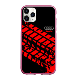 Чехол для iPhone 11 Pro Max матовый AUDI краски текстура шины