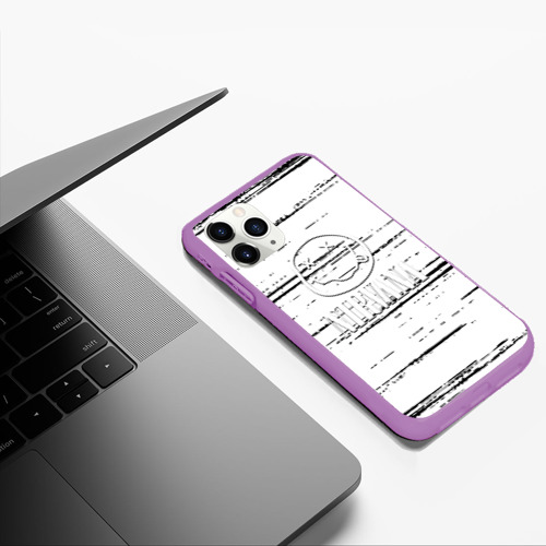 Чехол для iPhone 11 Pro Max матовый с принтом Nirvana штрихи чёрные, фото #5