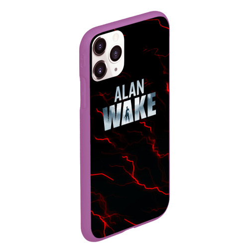 Чехол для iPhone 11 Pro Max матовый Alan Wake dark strom, цвет фиолетовый - фото 3