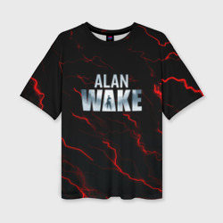 Женская футболка oversize 3D Alan Wake dark strom