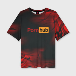 Женская футболка oversize 3D Porn hub fire