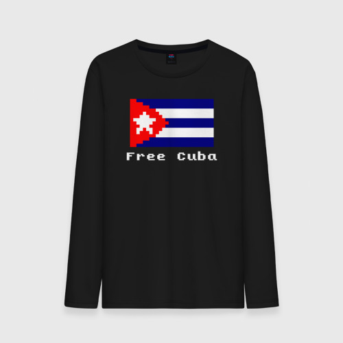 Мужской лонгслив хлопок Free Cuba, цвет черный