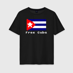 Женская футболка хлопок Oversize Free Cuba