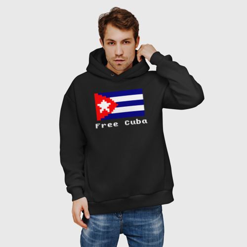 Мужское худи Oversize хлопок Free Cuba, цвет черный - фото 3