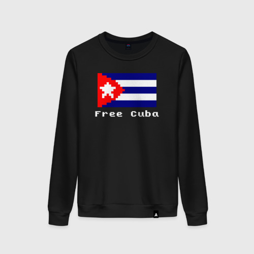 Женский свитшот хлопок Free Cuba, цвет черный