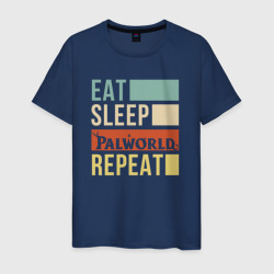 Eat sleep Palworld rpeat – Мужская футболка хлопок с принтом купить со скидкой в -20%