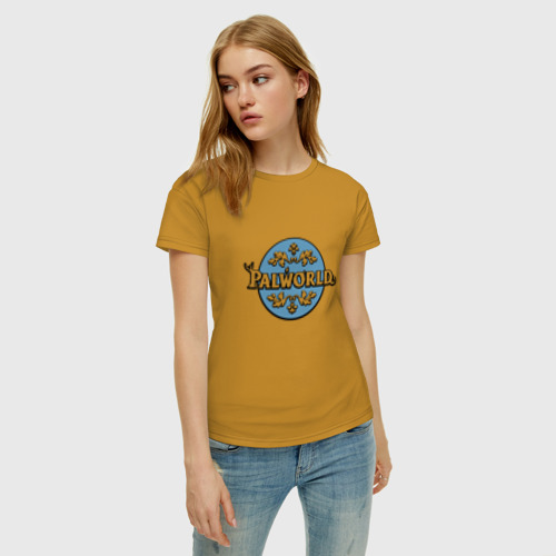 Женская футболка хлопок с принтом Palworld узоры, фото на моделе #1