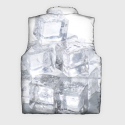Жилет с принтом Кубики льда на белом для мужчины, вид сзади №1. Цвет основы: черный
