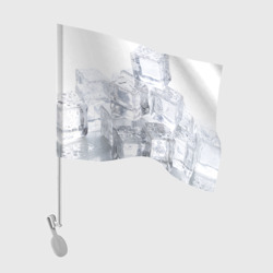Кубики льда на белом – Флаг для автомобиля с принтом купить
