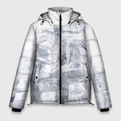 Кубики льда на белом – Мужская зимняя куртка 3D с принтом купить