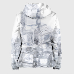 Куртка с принтом Кубики льда на белом для женщины, вид сзади №1. Цвет основы: белый