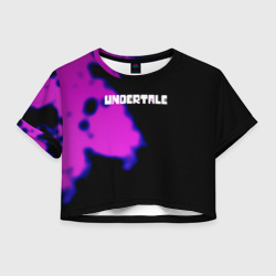 Женская футболка Crop-top 3D Undertale neon splash