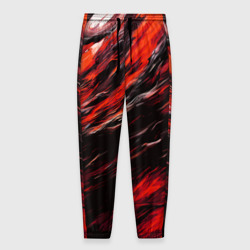 Мужские брюки 3D Чёрная и красная буря