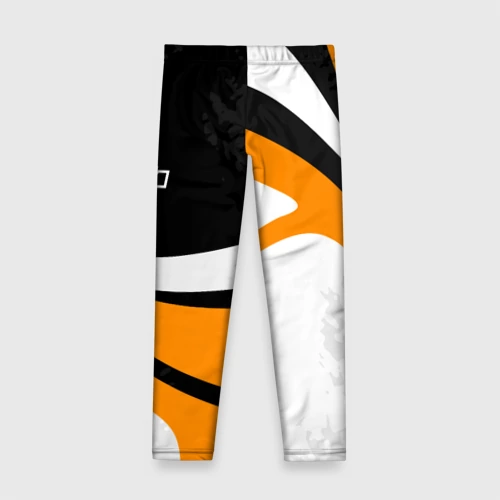 Детские леггинсы 3D КТМ - оранжевые вставки - фото 2