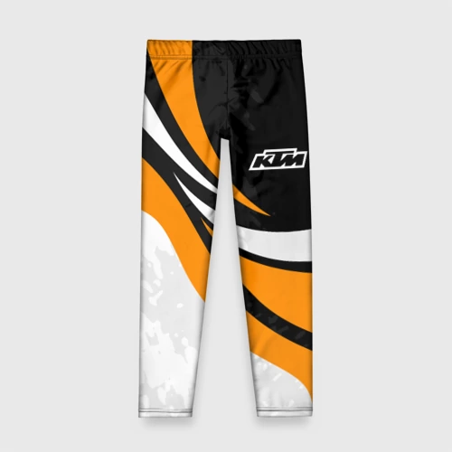 Детские леггинсы 3D КТМ - оранжевые вставки