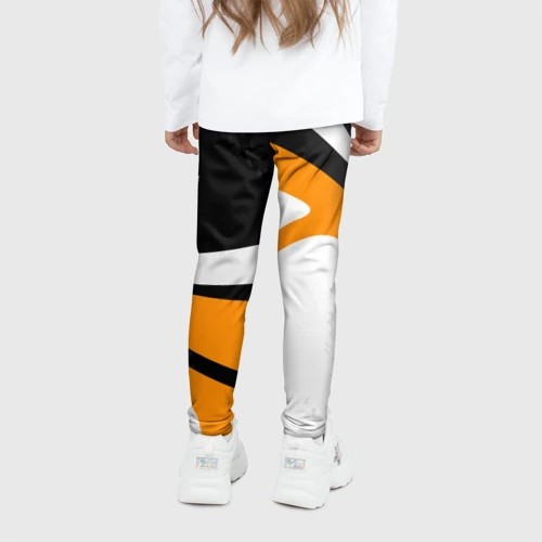 Детские леггинсы 3D КТМ - оранжевые вставки - фото 4