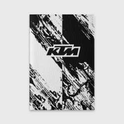 Обложка для паспорта матовая кожа KTM- черно-белая абстракция