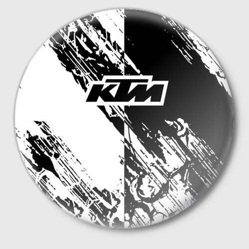Значок KTM- черно-белая абстракция, цвет белый