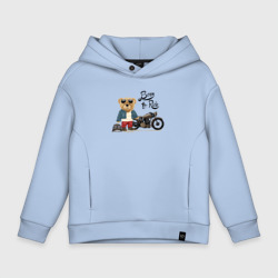 Детское худи Oversize хлопок Плюшевый медвежонок с мотоциклом
