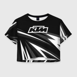 Женская футболка Crop-top 3D KTM - black sport