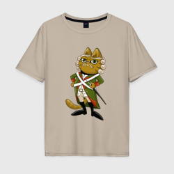 Мужская футболка хлопок Oversize Кот-солдат