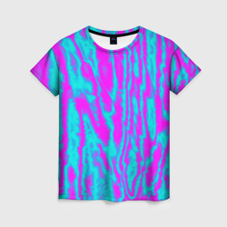 Абстрактные полосы неоновый – Женская футболка 3D с принтом купить со скидкой в -26%