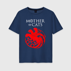 Женская футболка хлопок Oversize Мать котов - Mother of cats
